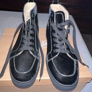 Authentic Christian Louboutin high top velour sneakers
